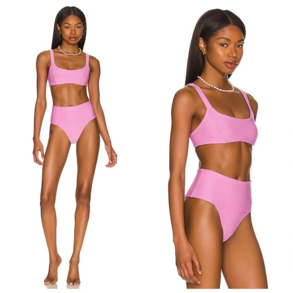NWT Revolve L*space Jess Bikini Top in Rosebud (Light/Barbie Pink)